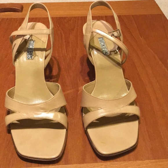 Nickels Shoes - Nickels Tan Ankle Strap Wedge Sandals size 8